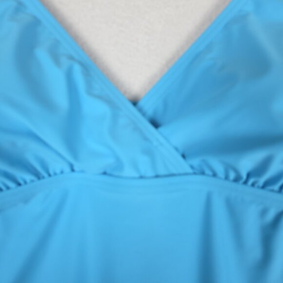 NWT Lands End Women 1-Piece Swim Med. 10/12 Turquoise Blue Tummy Control UPF 50 - Picture 3 of 15